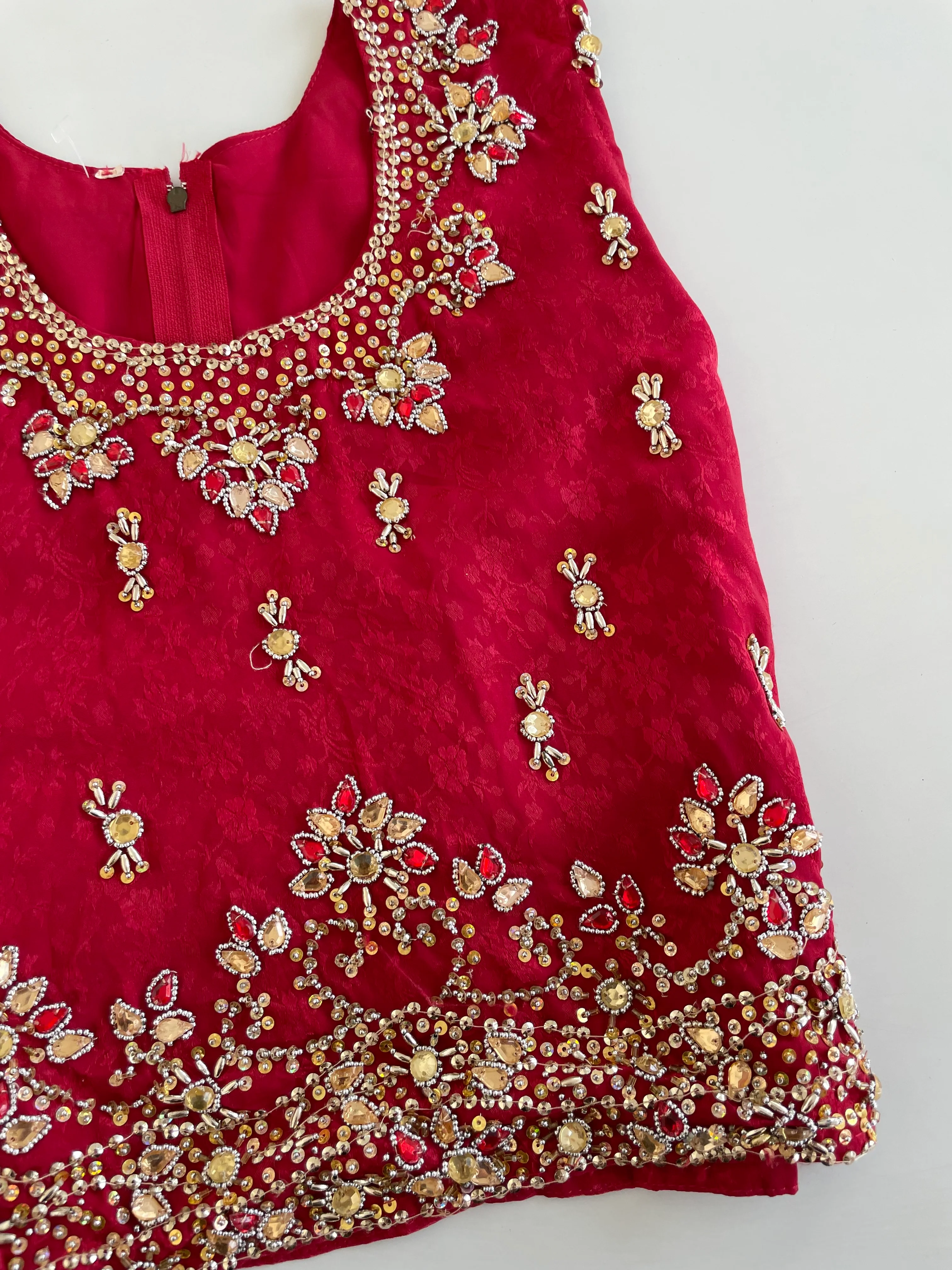Heavily Hand Embroidered Desi Top-Bust 30 - Image 3