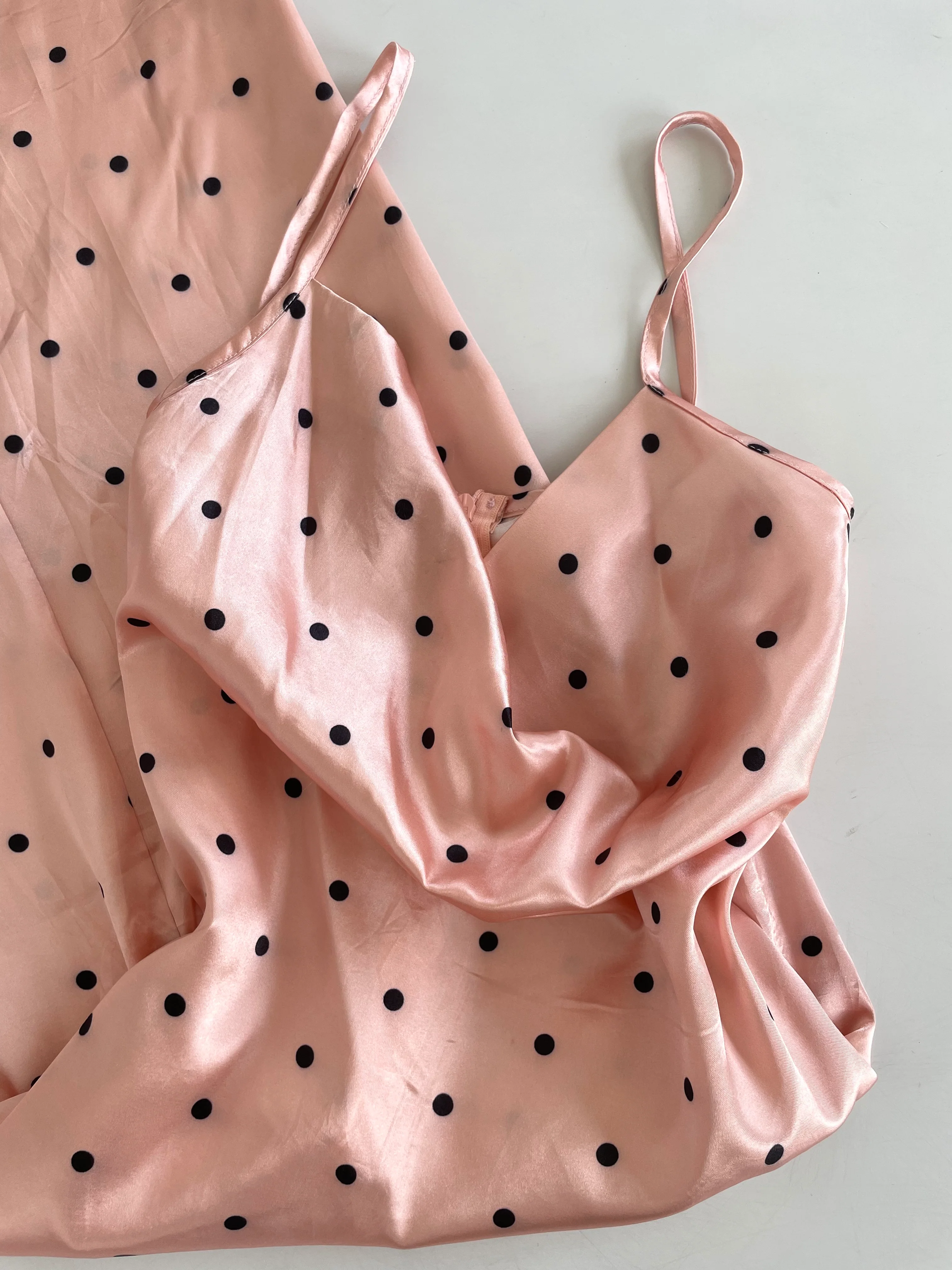 Polka Dots Satin Cowl Neck Dress -Bust 32 - Image 2