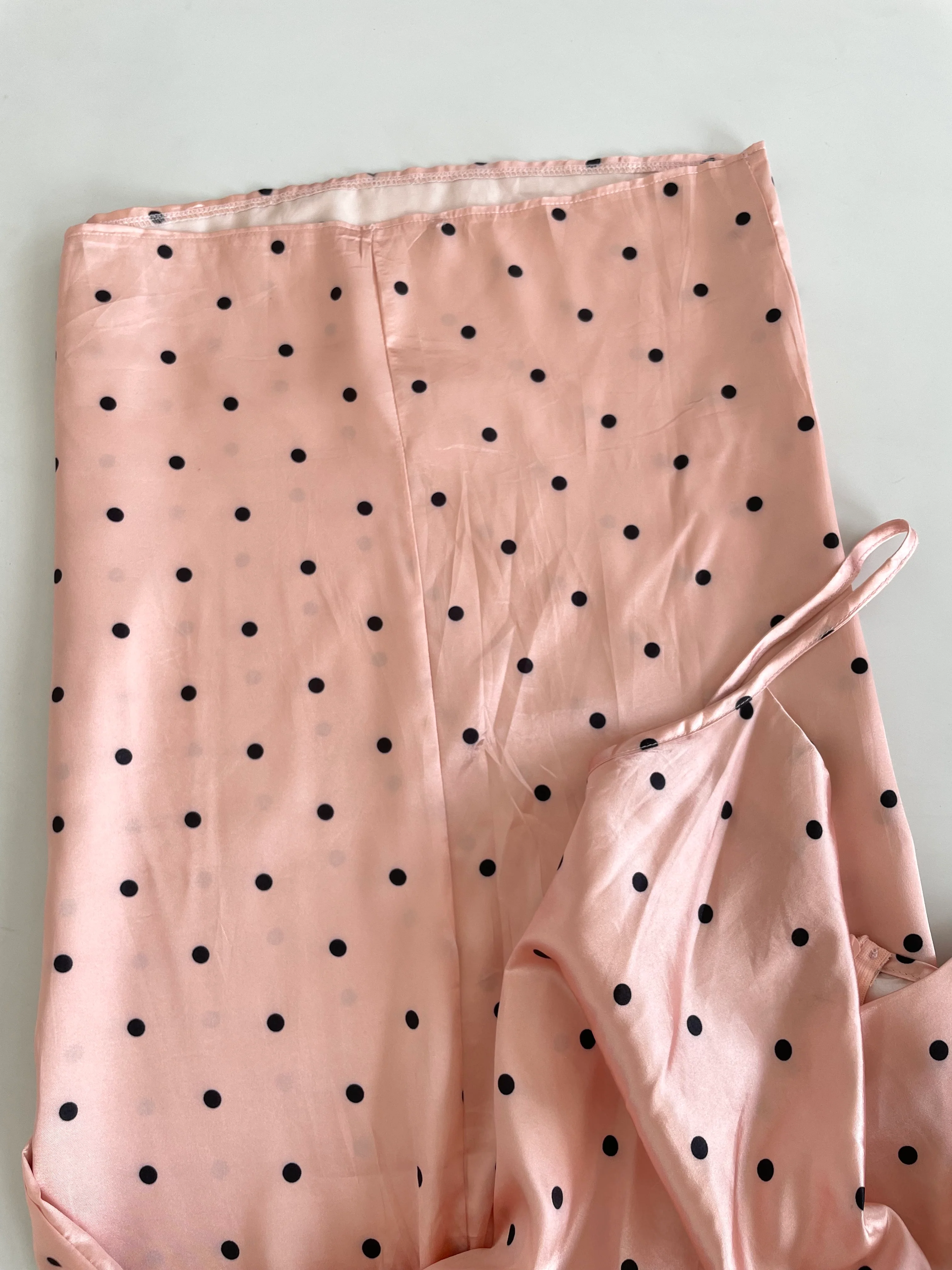 Polka Dots Satin Cowl Neck Dress -Bust 32 - Image 3