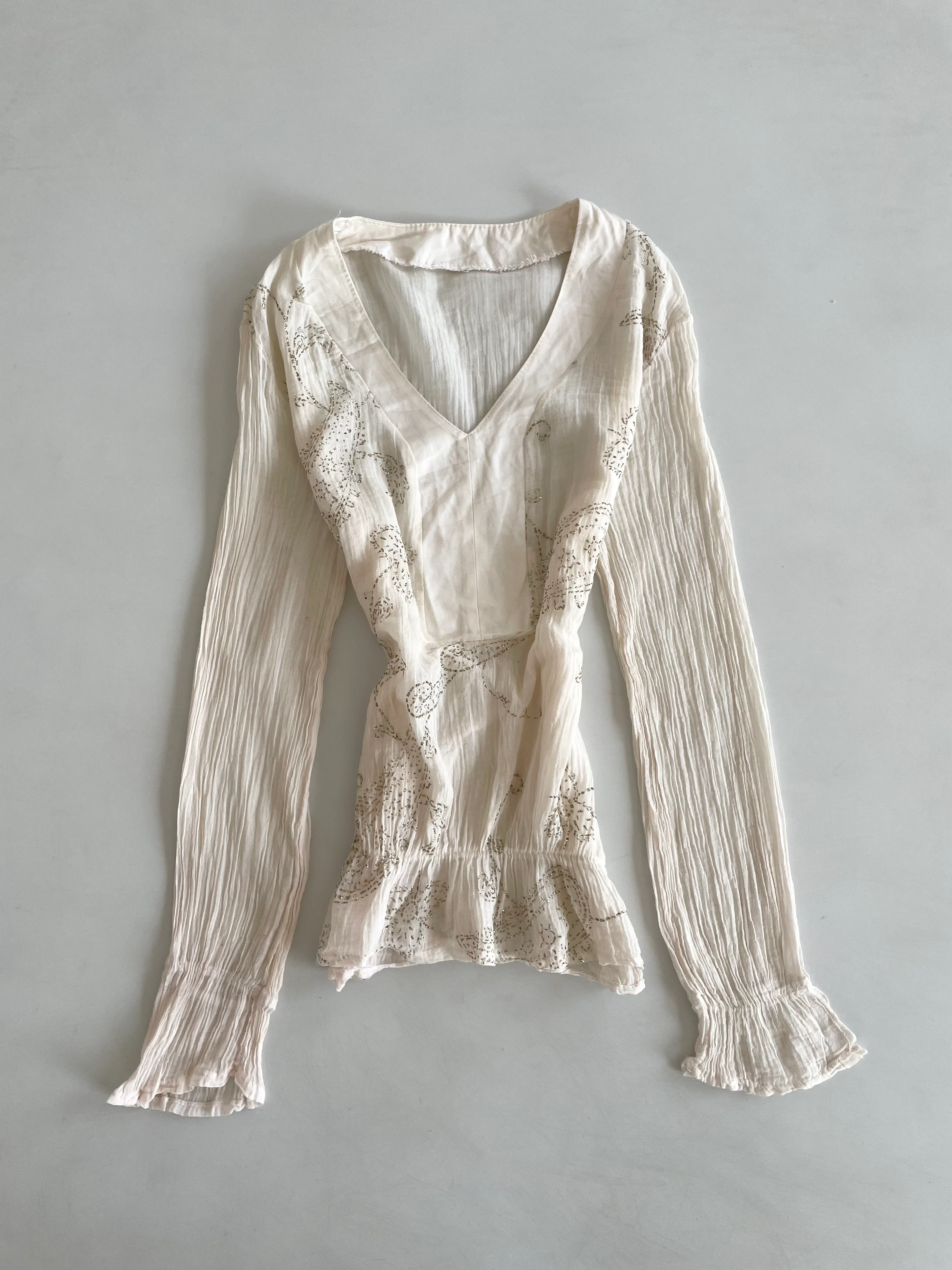 Vintage Sheer Cotton Top-Bust 40