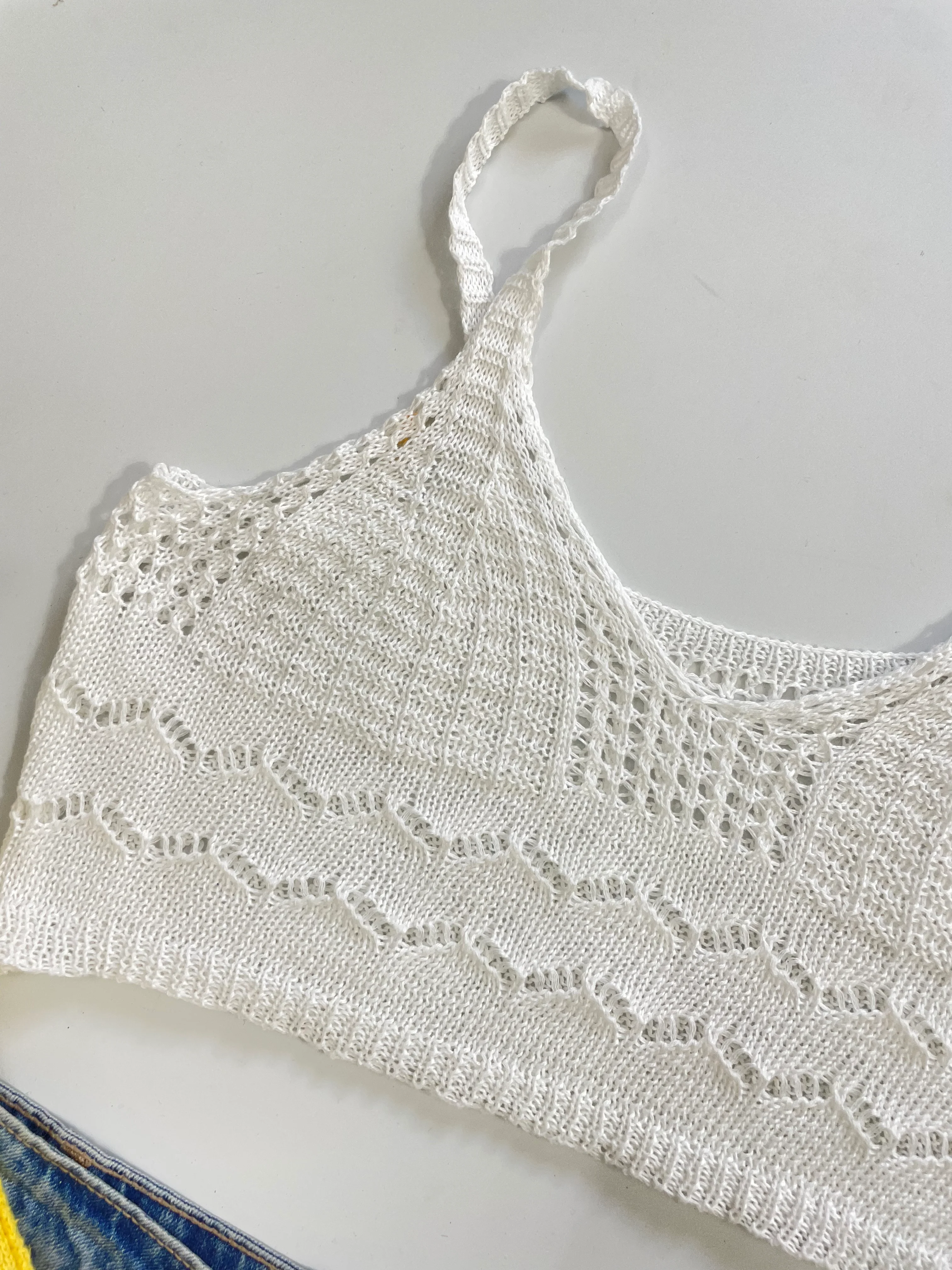 Crochet White Top-Bust 34 - Image 3
