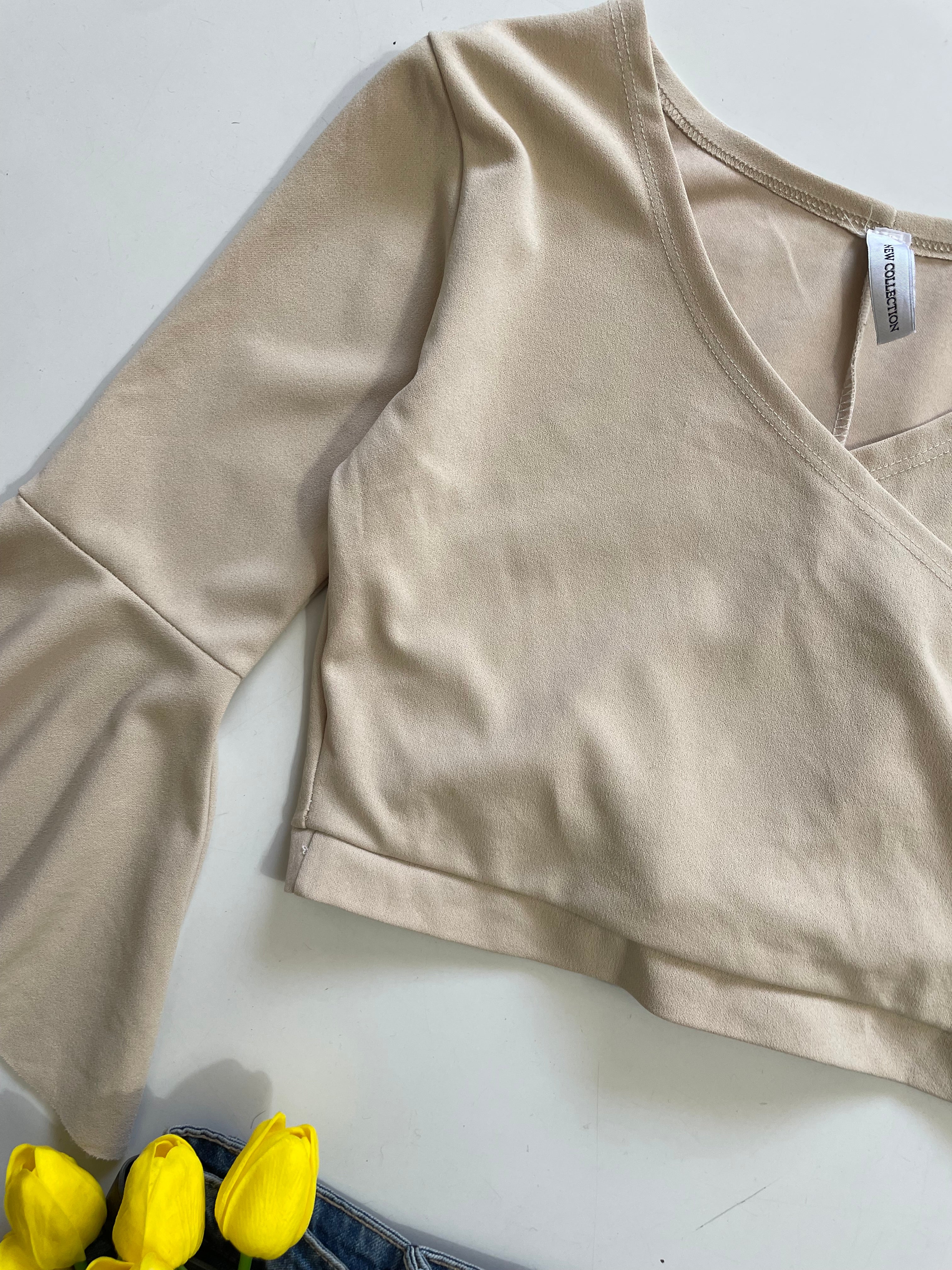 Beige Criss Cross Top - Bust 34 to 36 - Image 2