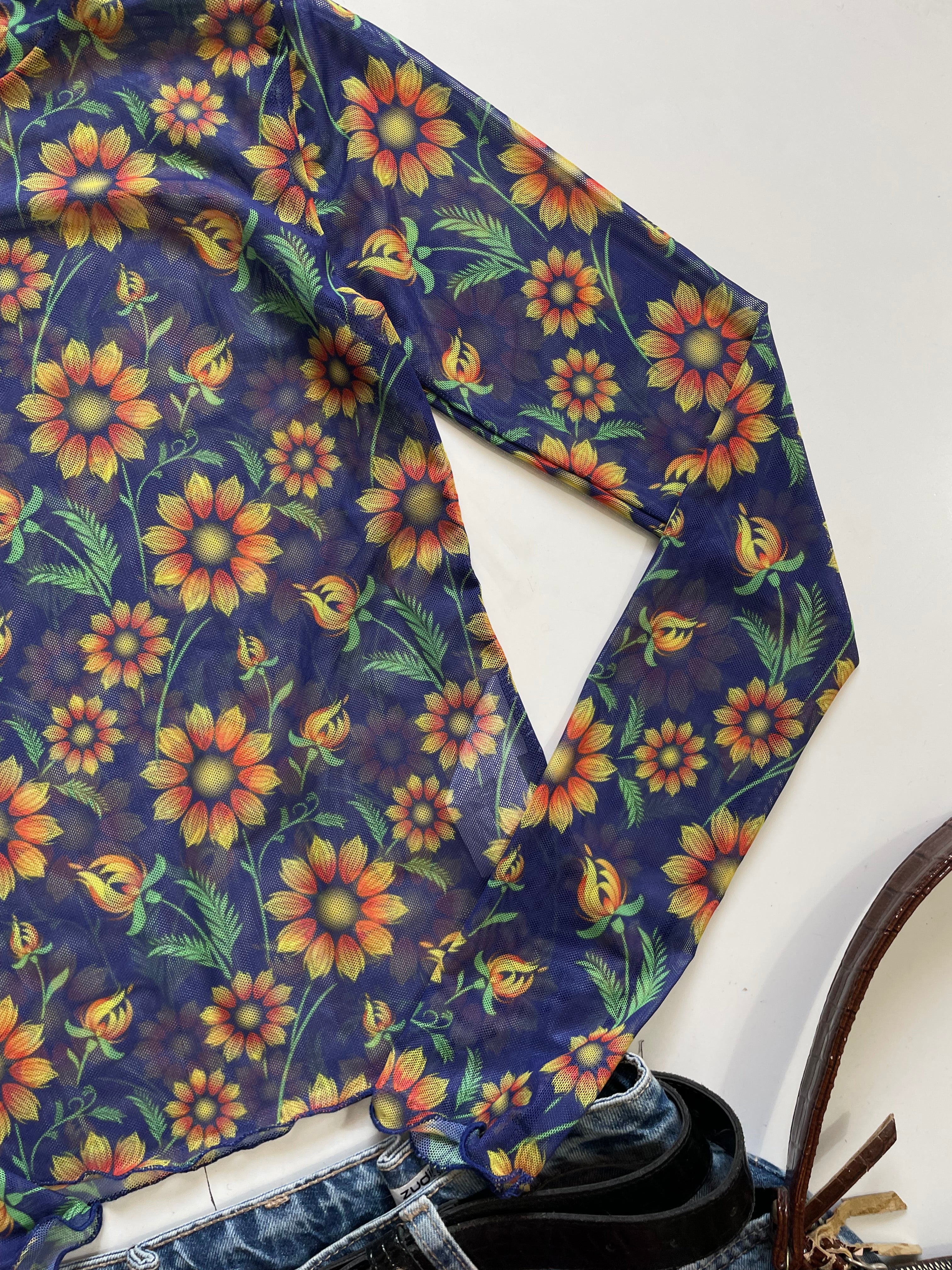 Floral Sheer Top-Bust 30 to 32 - Image 3