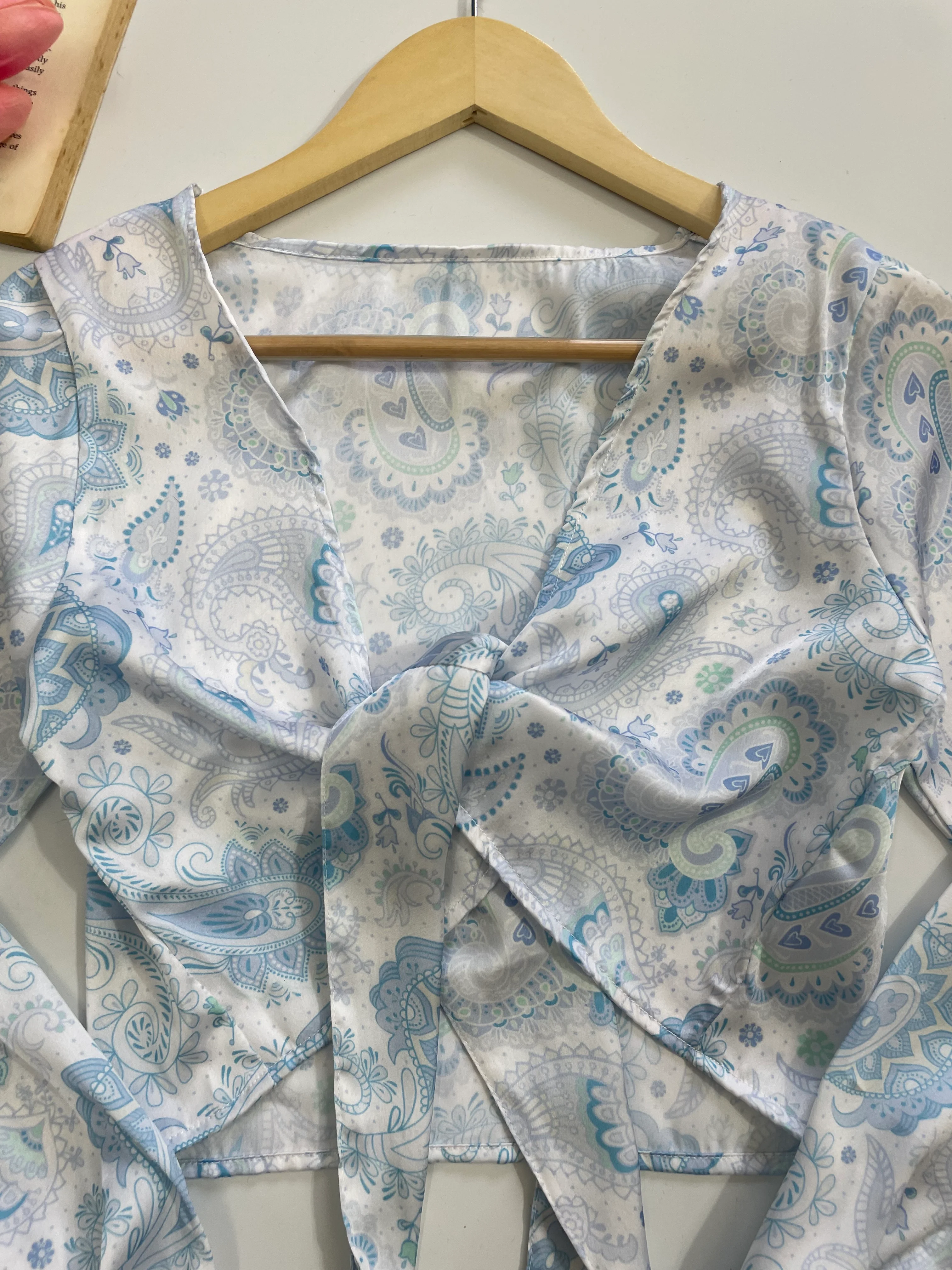 Satin Paisley Front Knot Top - Image 3