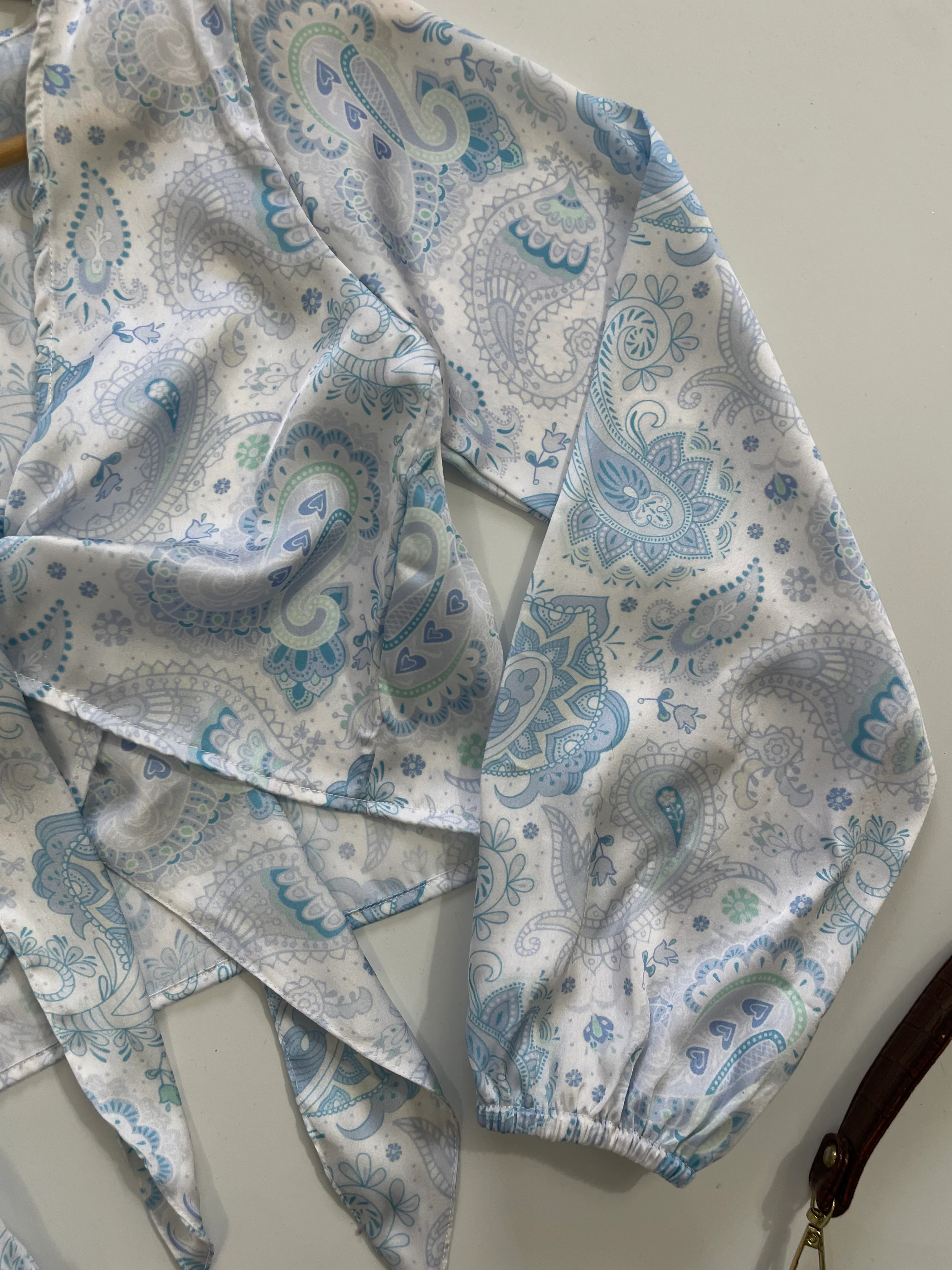 Satin Paisley Front Knot Top - Image 4
