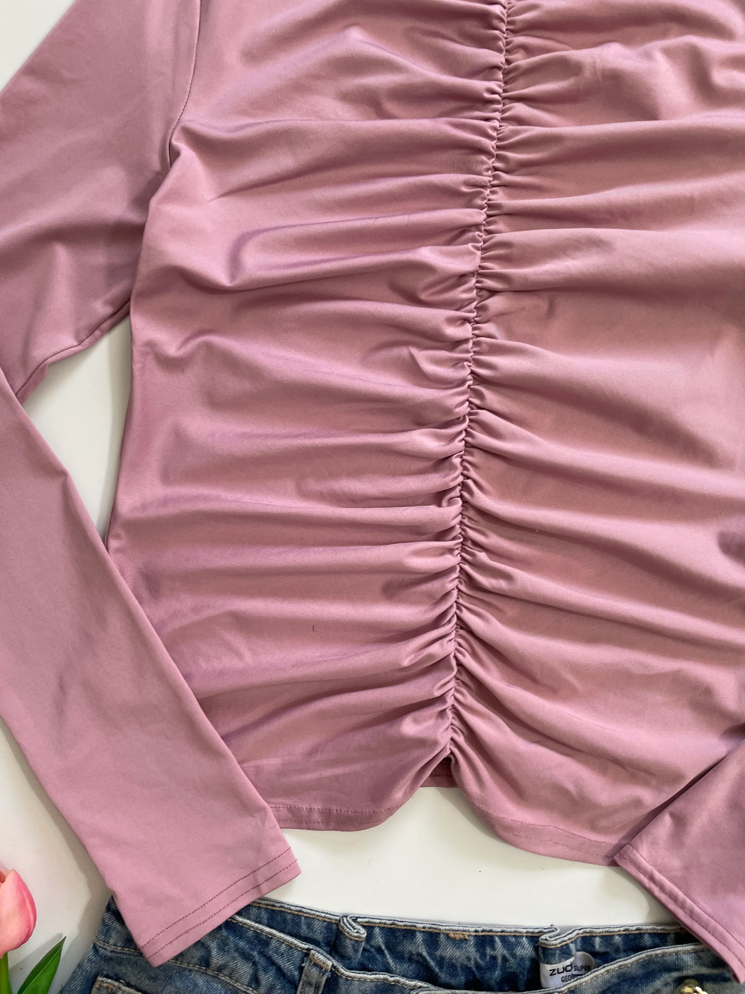 Ruched Pink Top-Bust 30 to 32 - Image 3