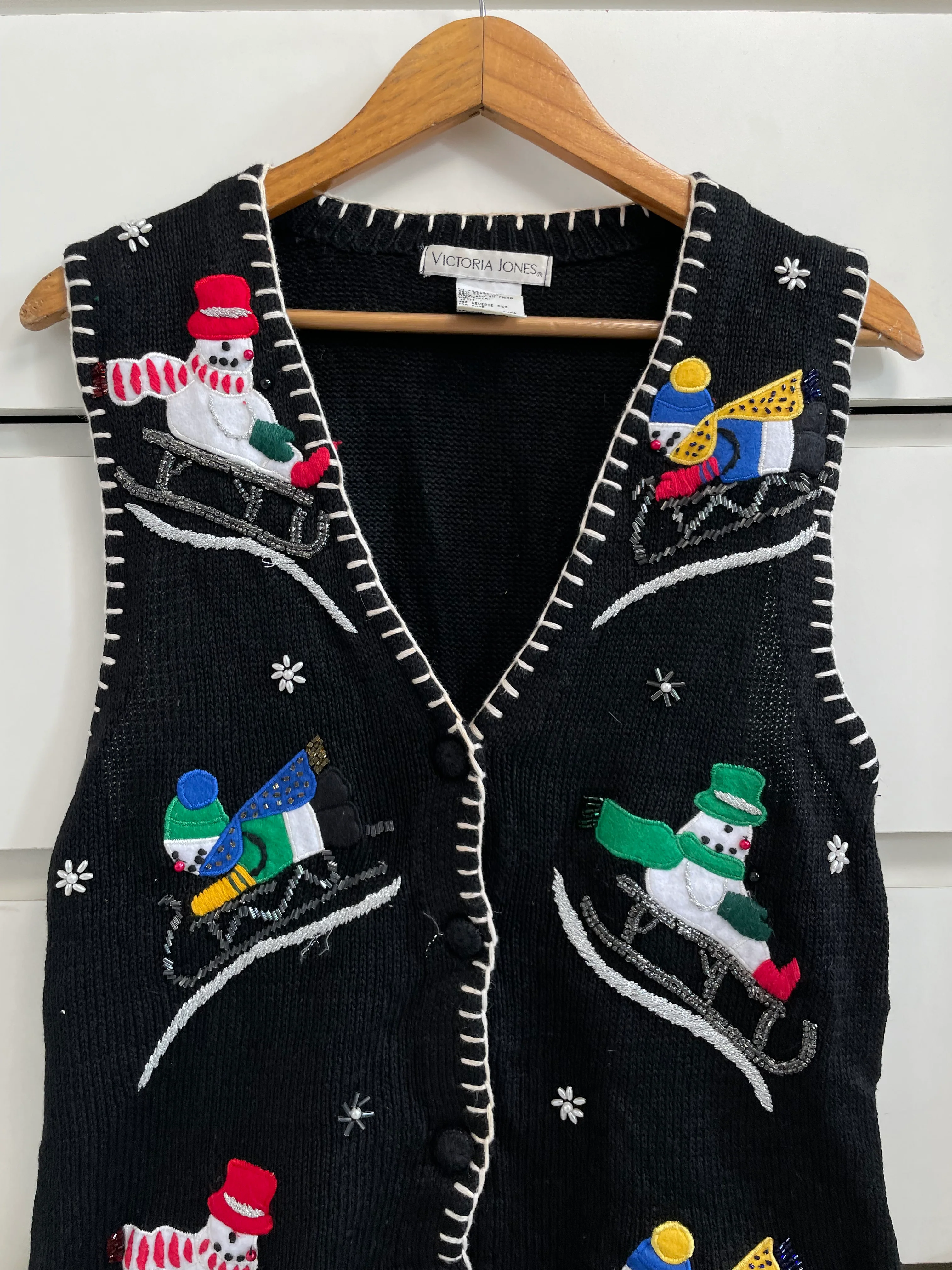 Vintage Christmas Sweater Vest-Bust 38 - Image 2