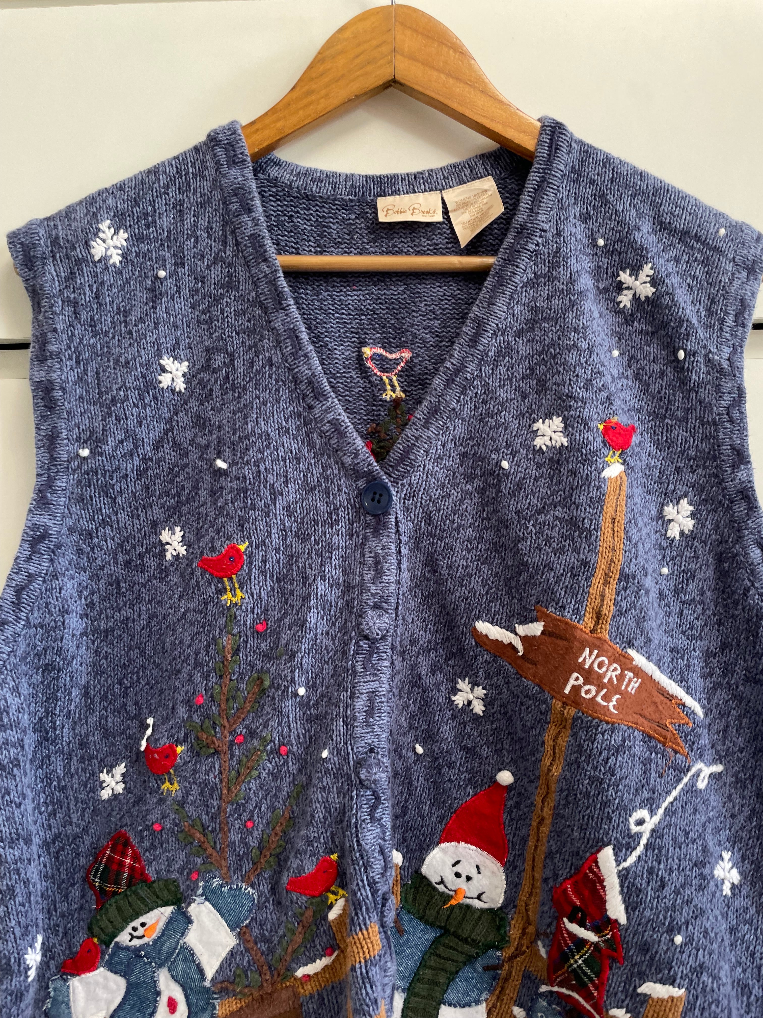 Bobbie Brooks Vintage Christmas Sweater Vest-Bust 48 - Image 2