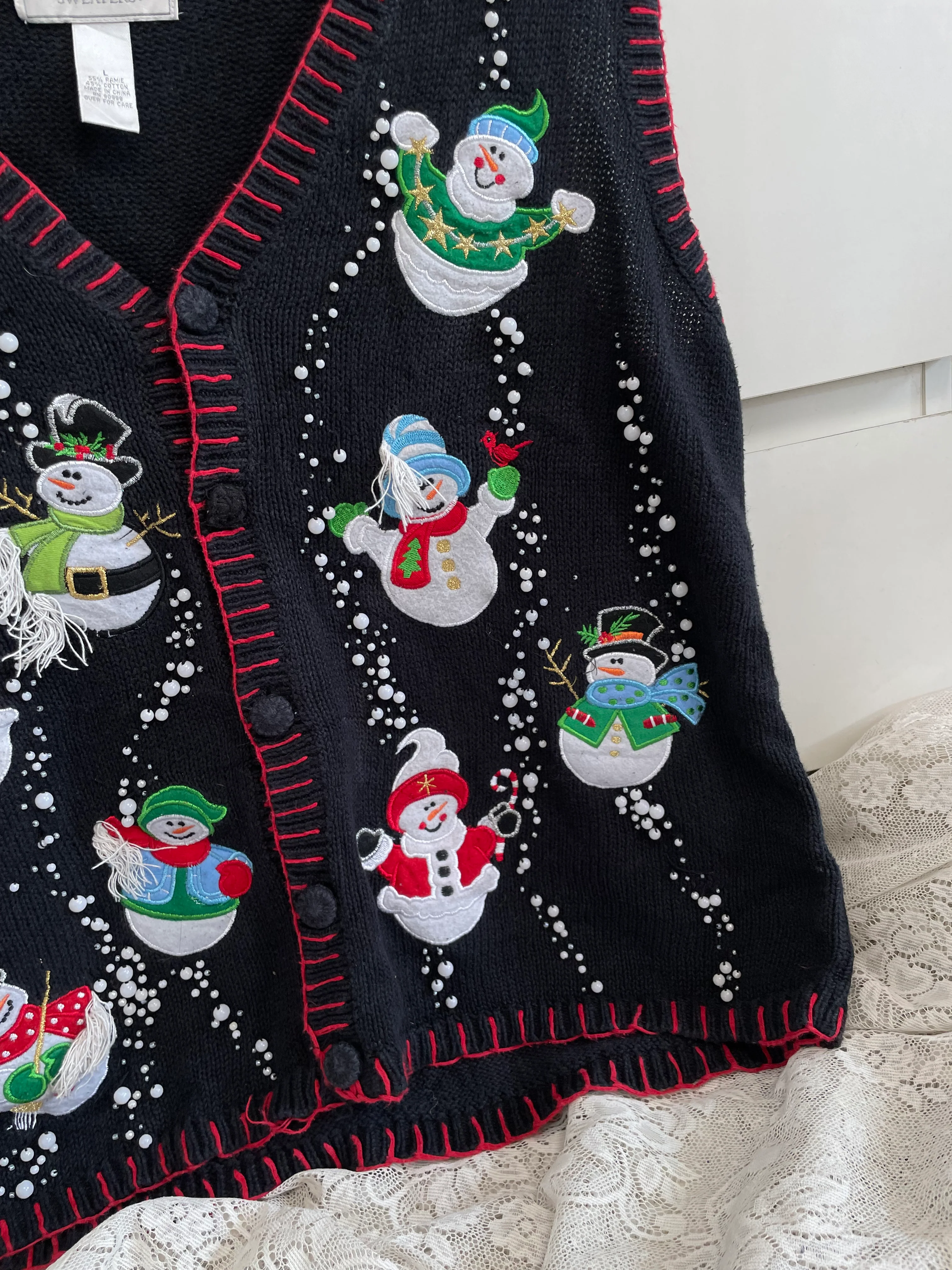 Vintage Christmas Sweater Vest-Bust 42 - Image 3