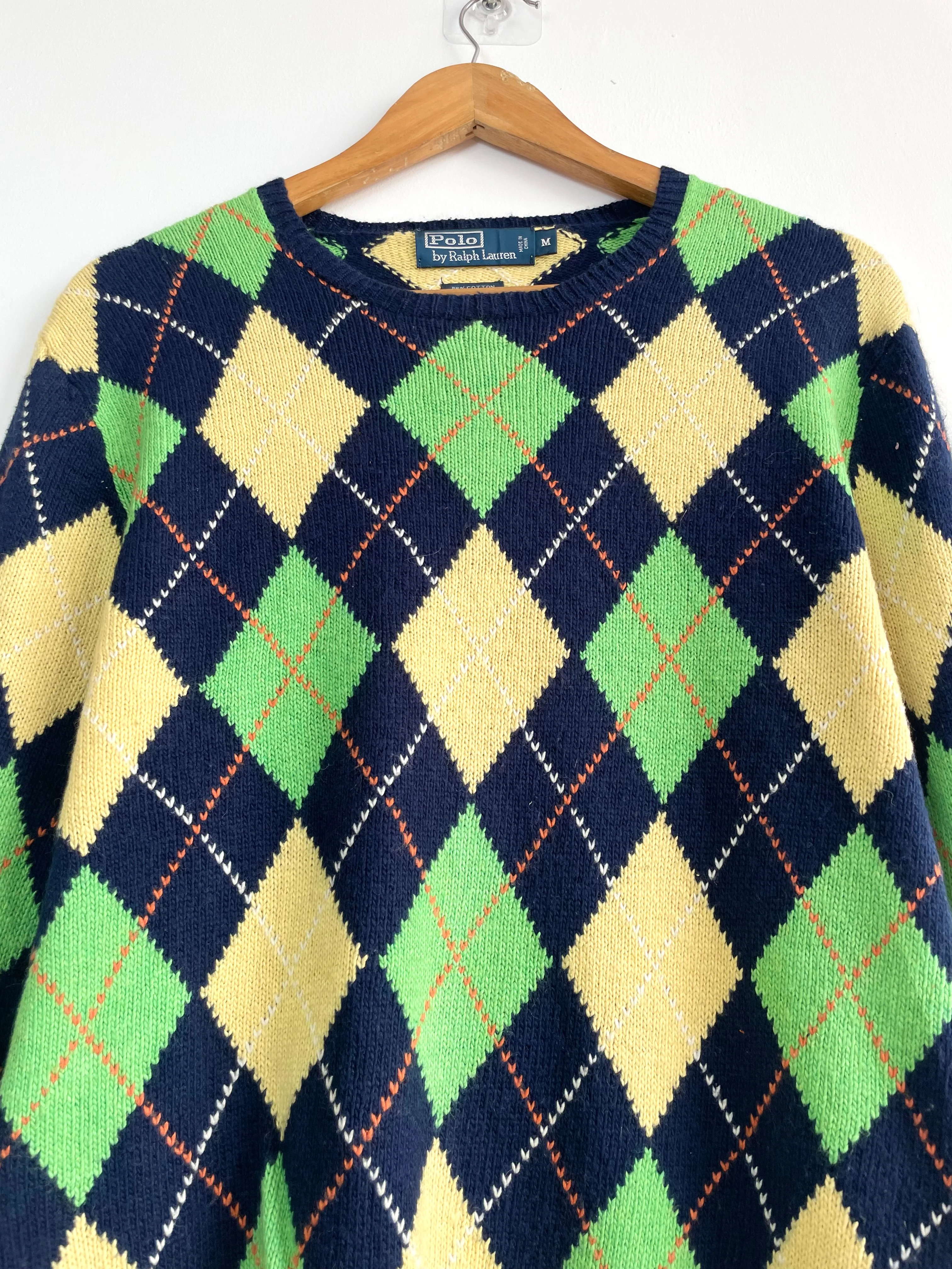 Vintage Ralph Lauren 85% Cotton 15% Cashmere Cotton Pullover-Chest 46 - Image 2