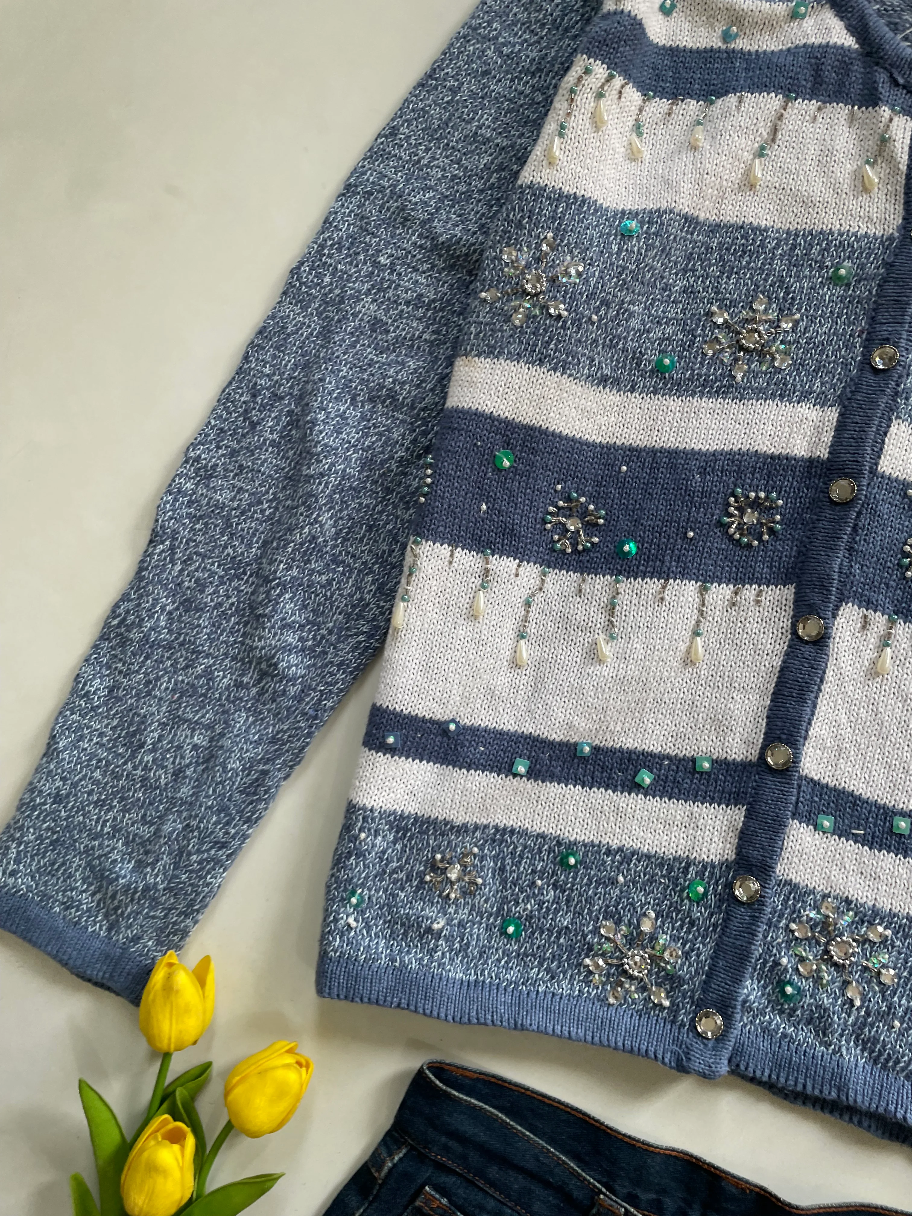 Vintage Hand Embroidered Sweater-Bust 44 - Image 3