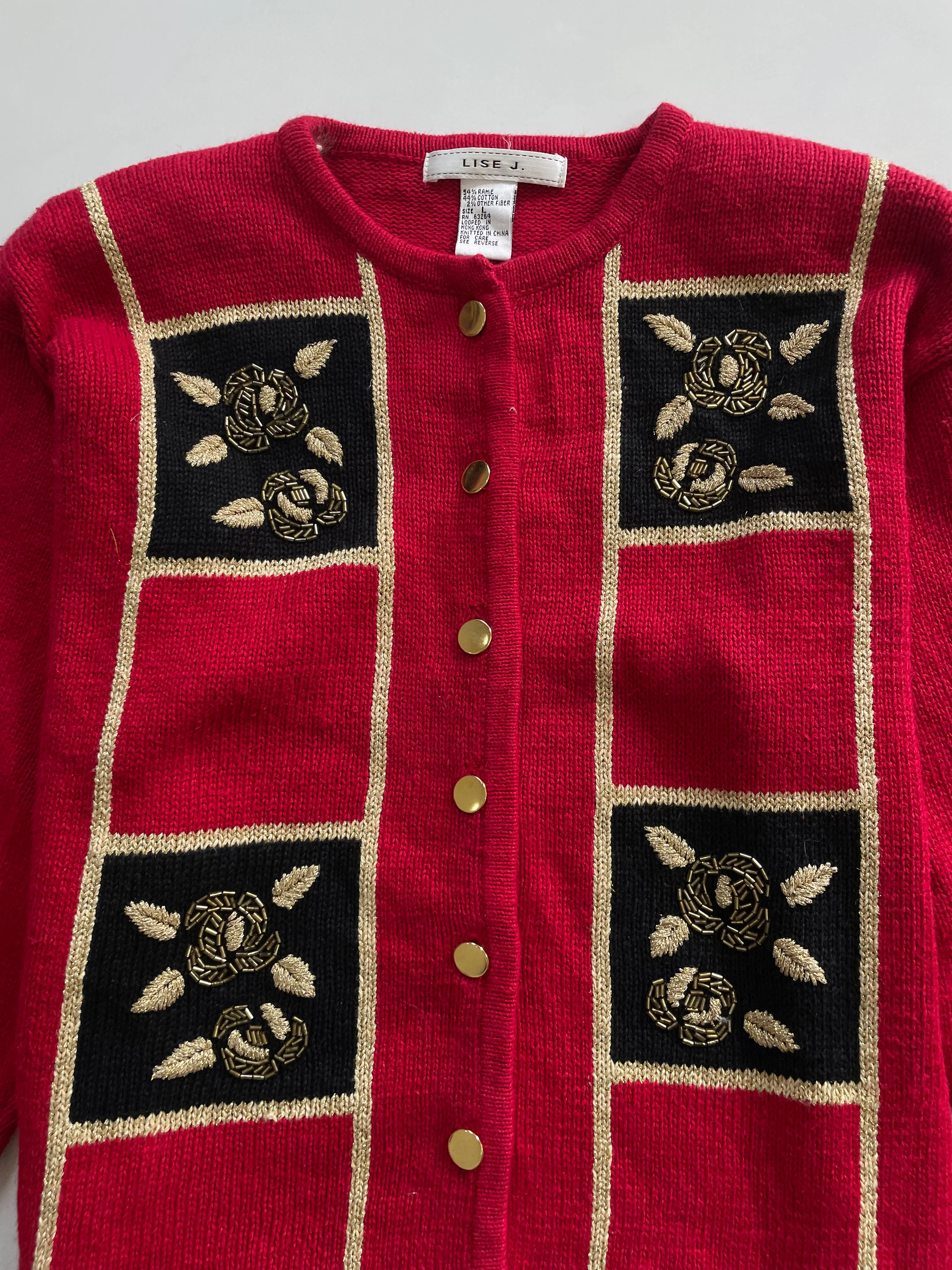 Lise J Vintage Embroidered Sweater-Bust 42 - Image 2