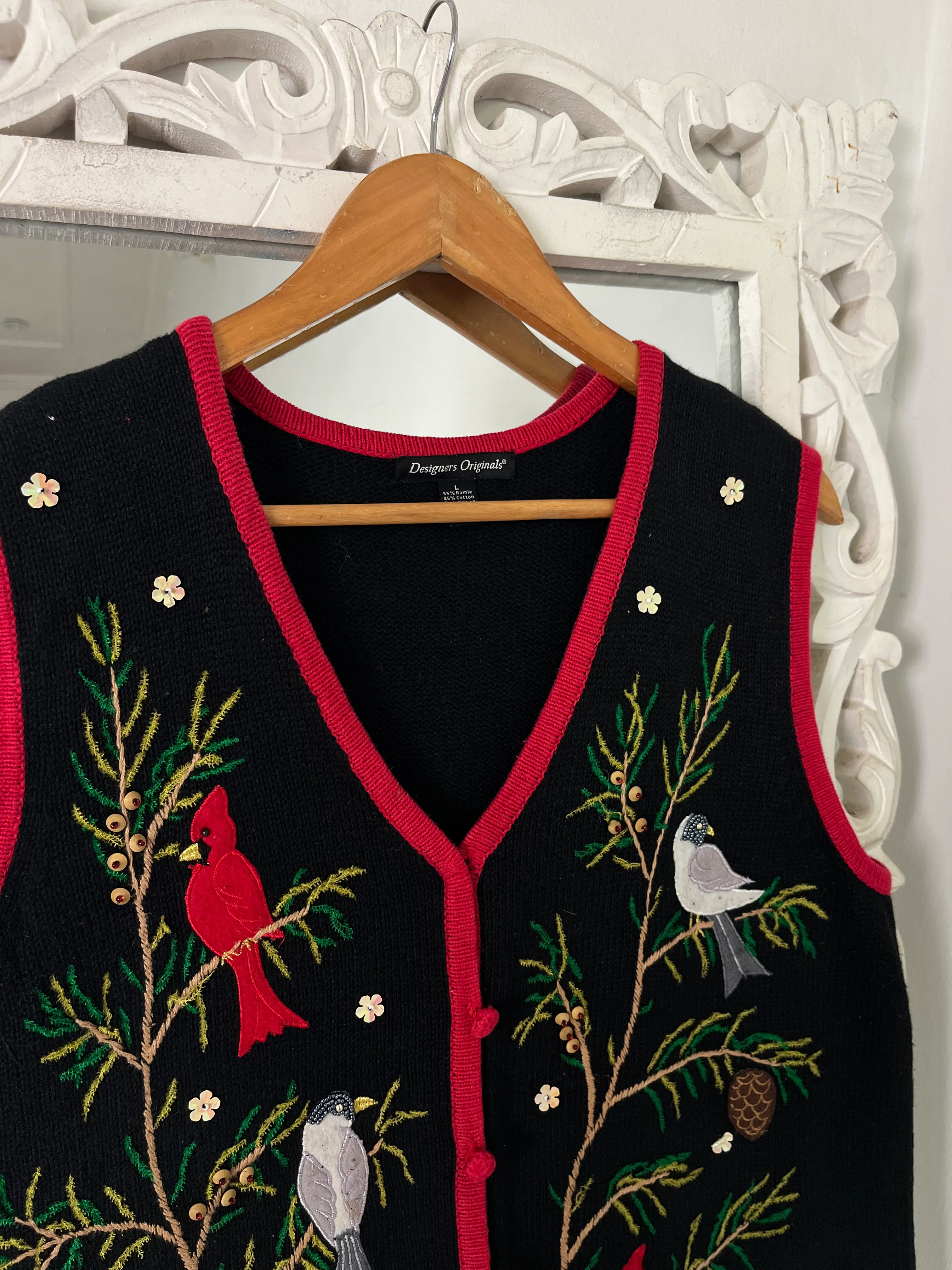 Vintage Embroidered Sweater Vest-Bust 40 - Image 2