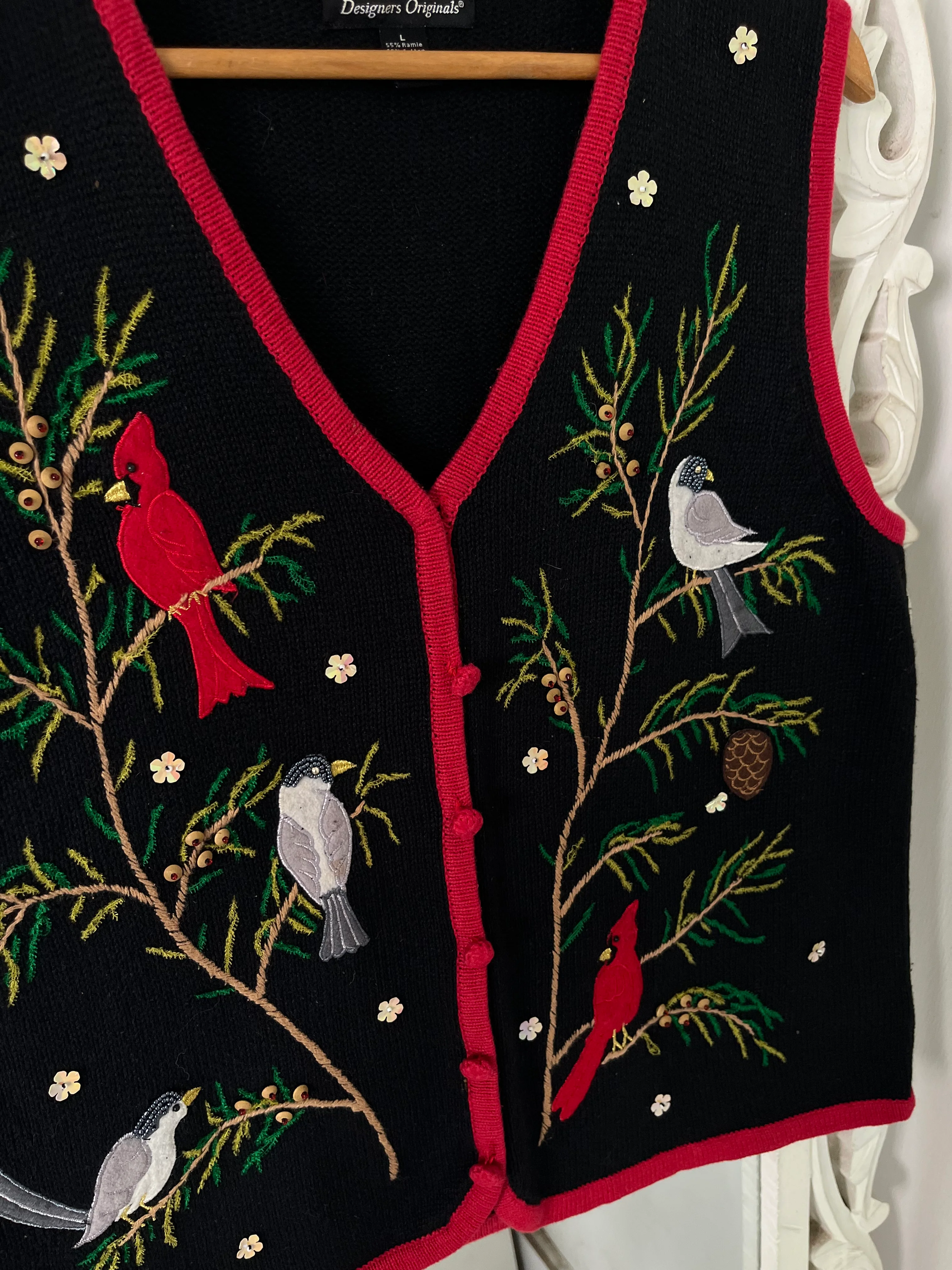 Vintage Embroidered Sweater Vest-Bust 40 - Image 3
