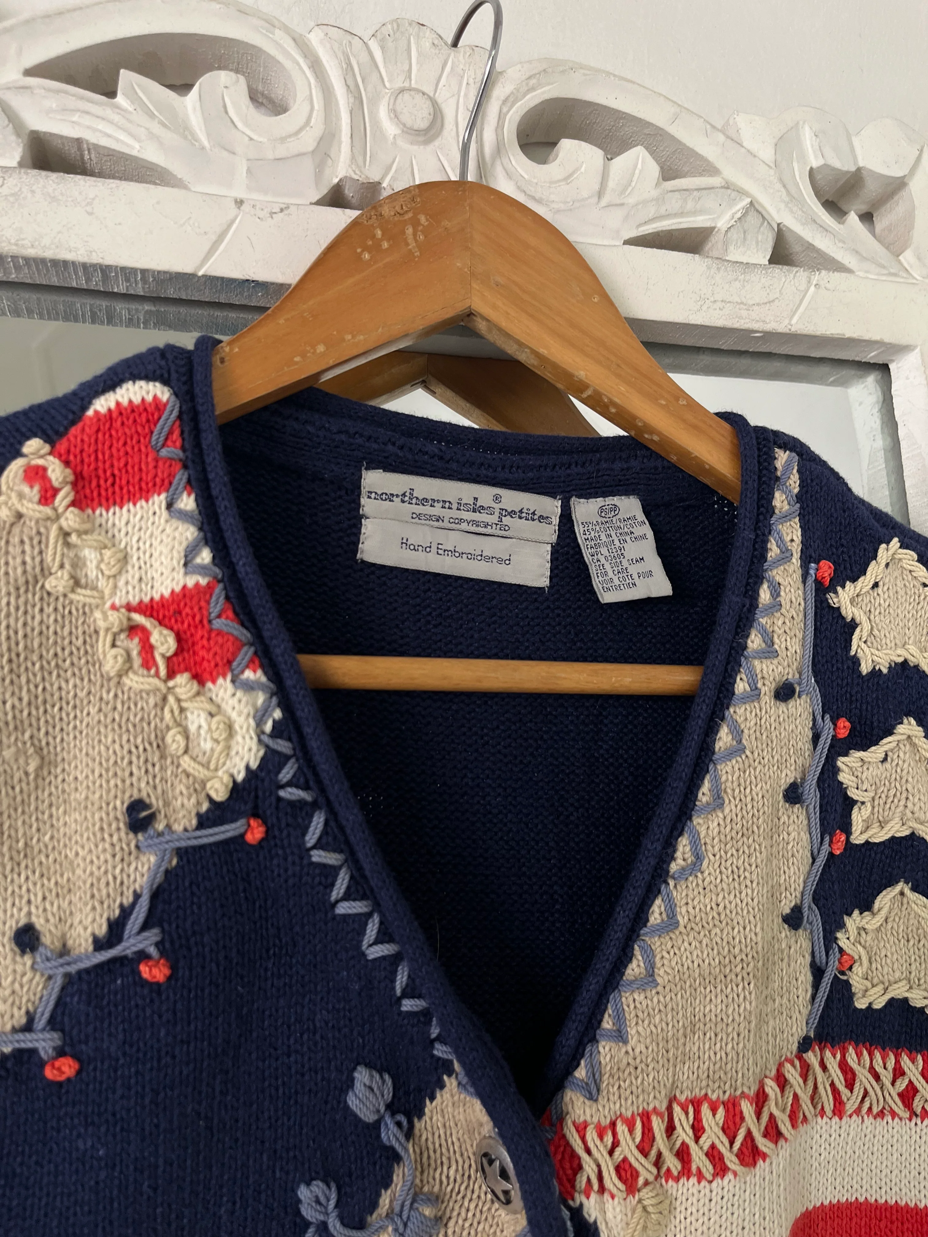 Vintage Embroidered Sweater Vest-Bust 36 - Image 3