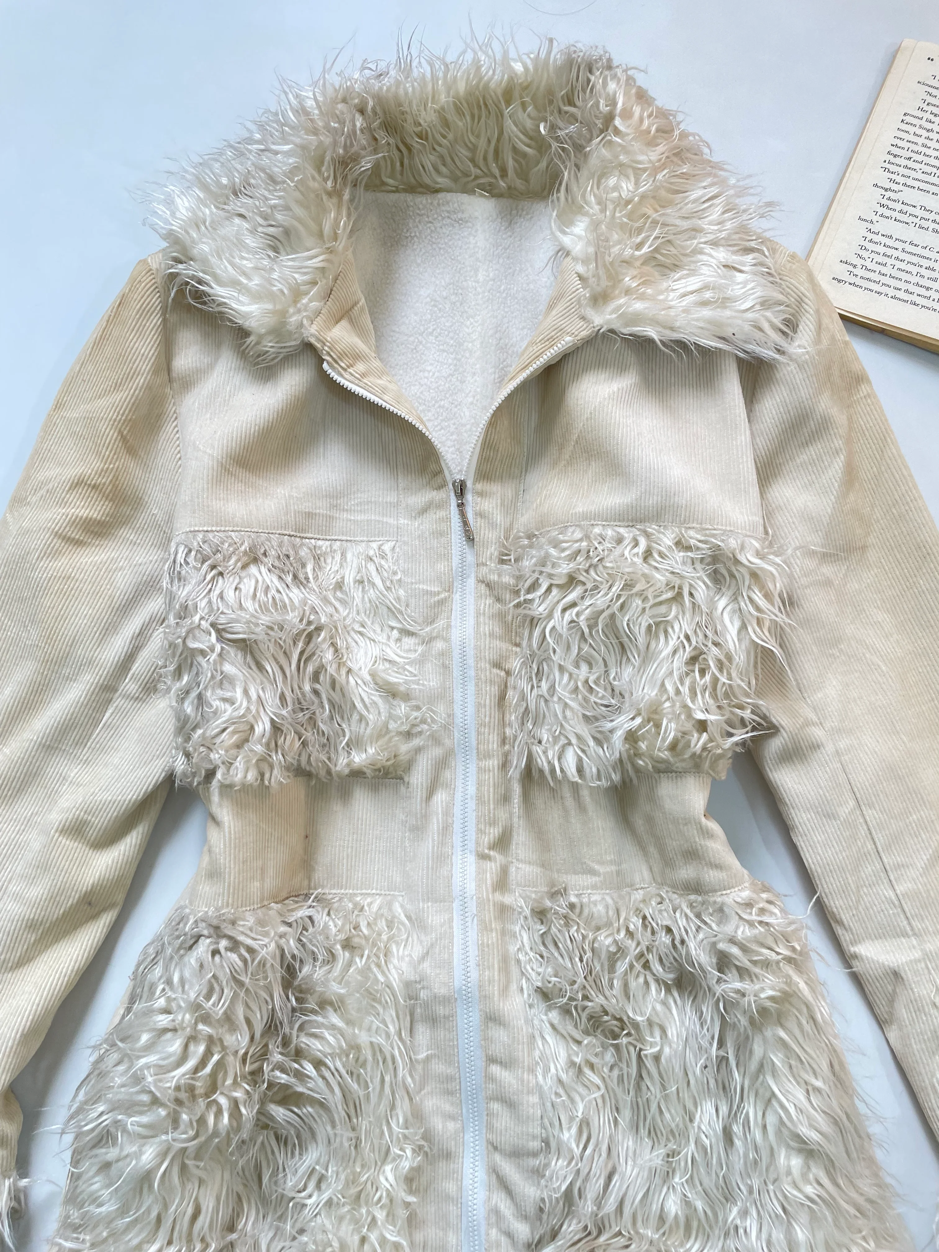 Vintage Corduroy Fur Jacket-Bust 36 - Image 2