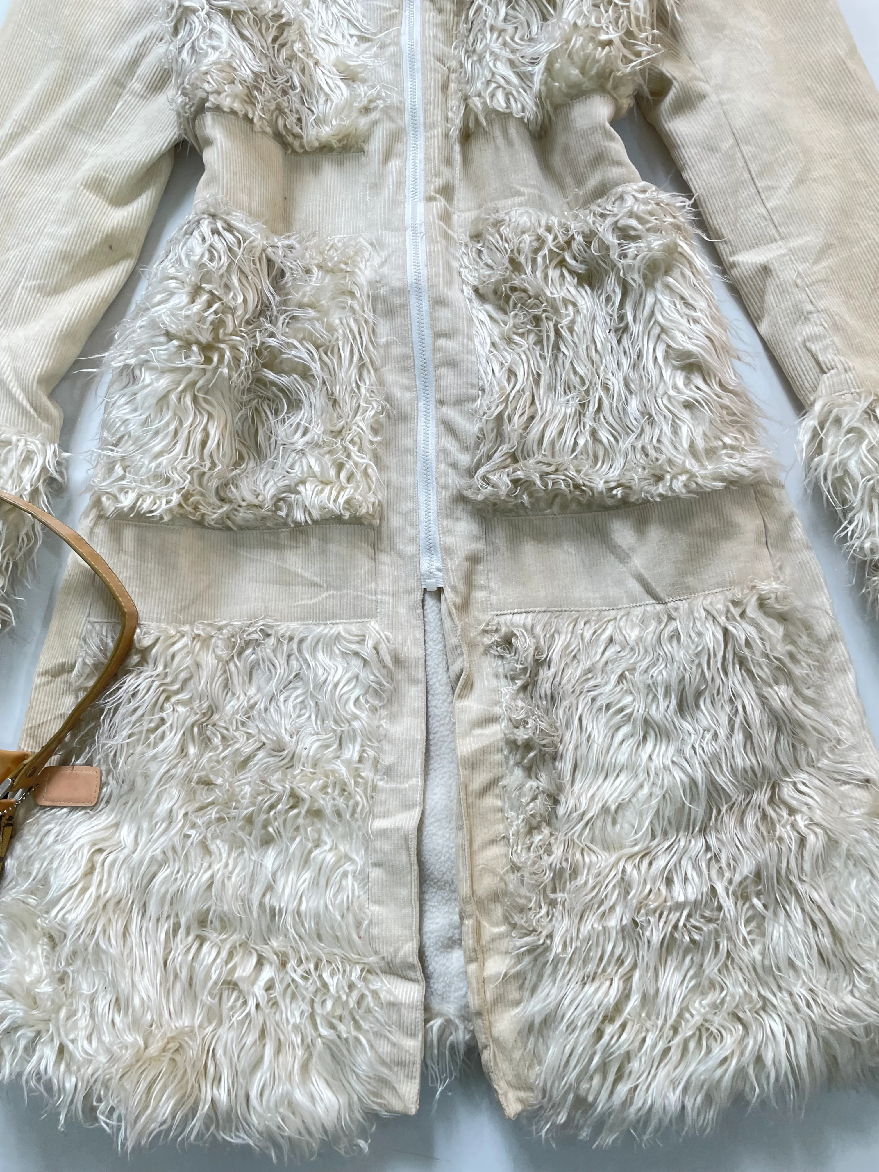 Vintage Corduroy Fur Jacket-Bust 36 - Image 3