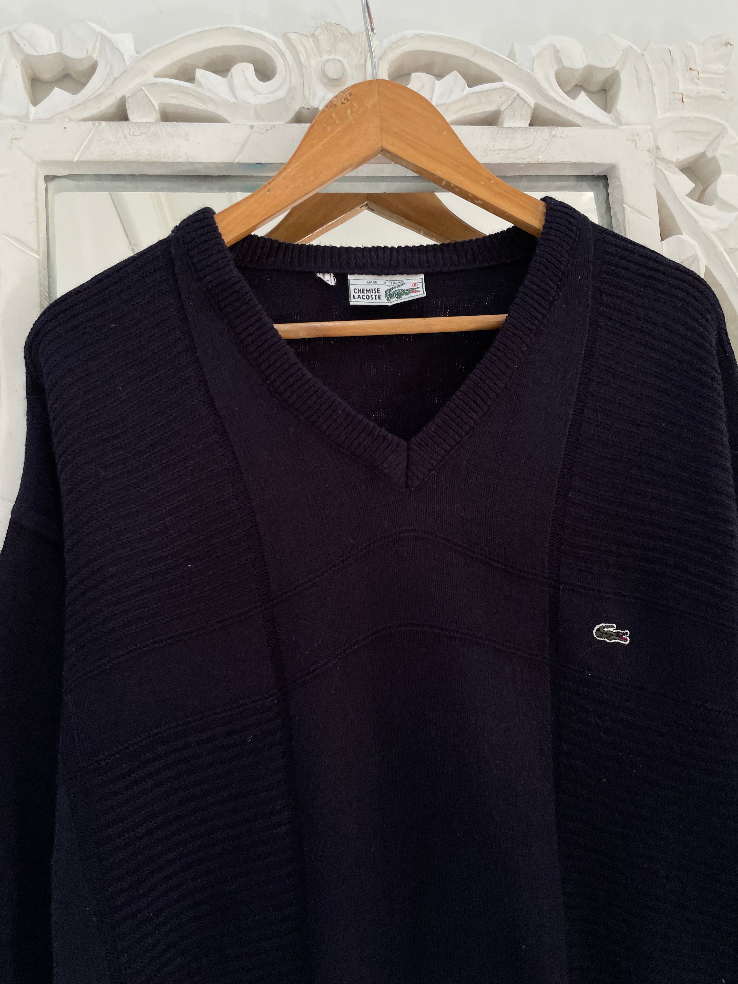 Lacoste Vintage Deep Blue Sweater-Bust 44 - Image 2