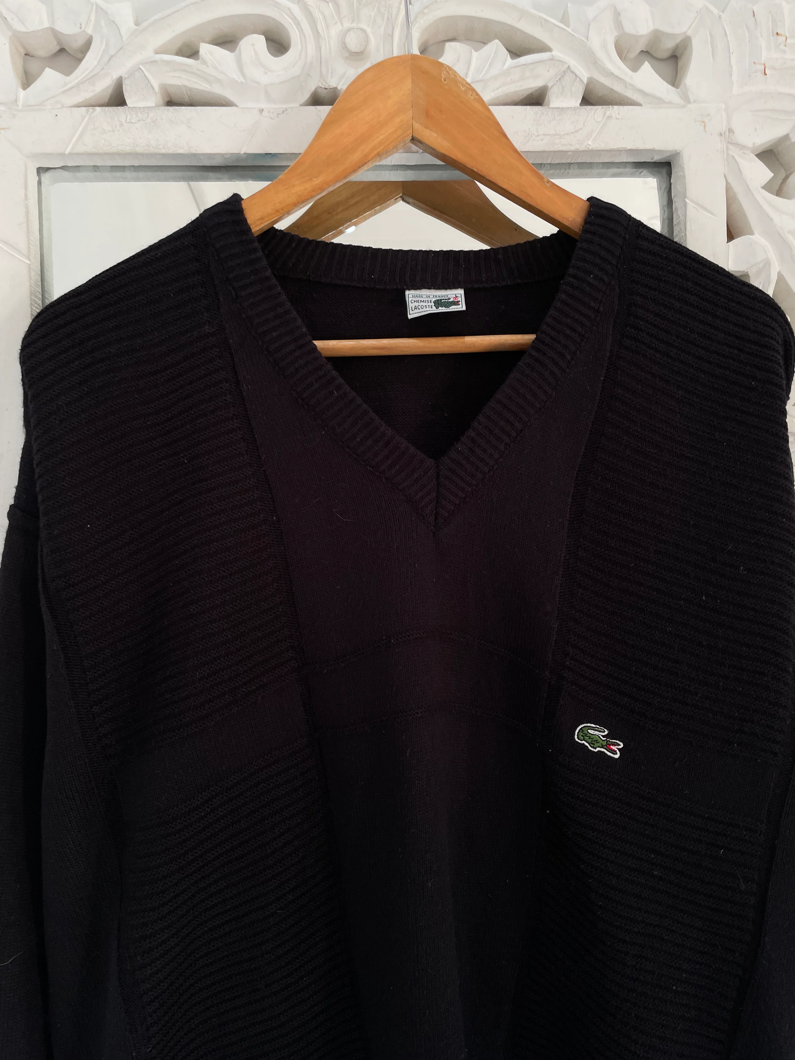 Lacoste Vintage Black Sweater-Bust 48 - Image 2
