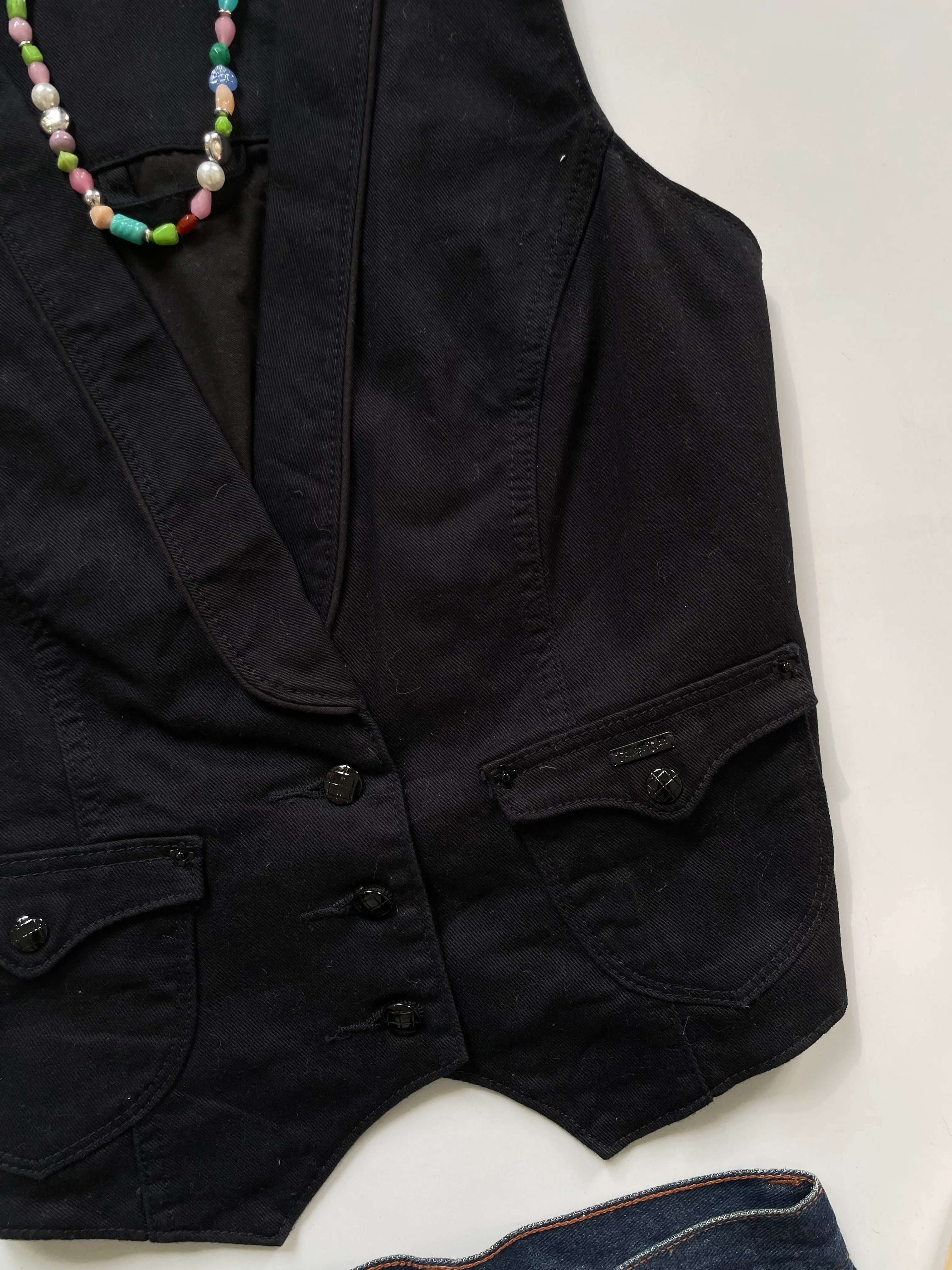 Vintage Denim Waistcoat-Bust 36 - Image 3