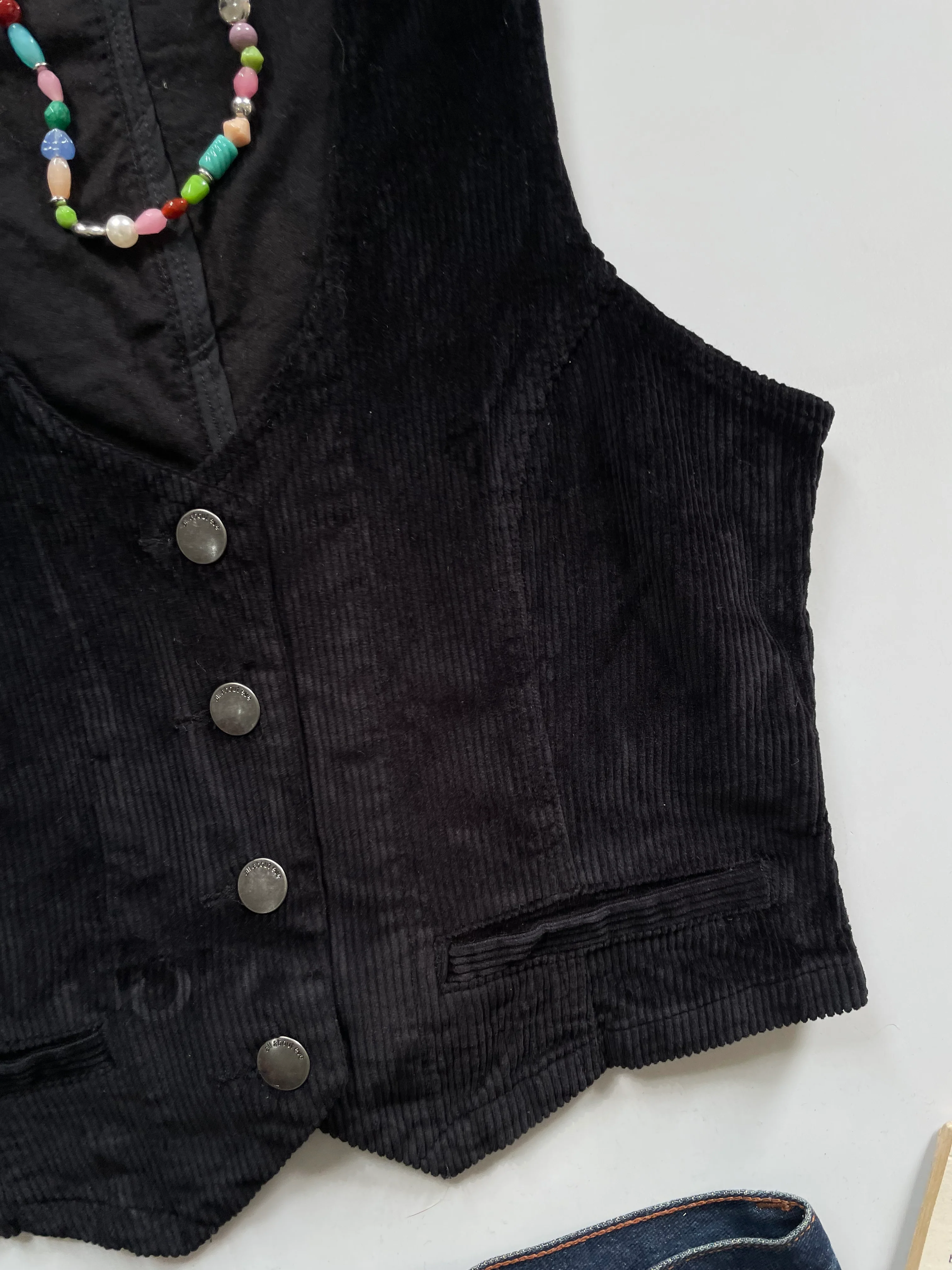 All About Eve Corduroy Vintage Waistcoat-Bust 34 - Image 3