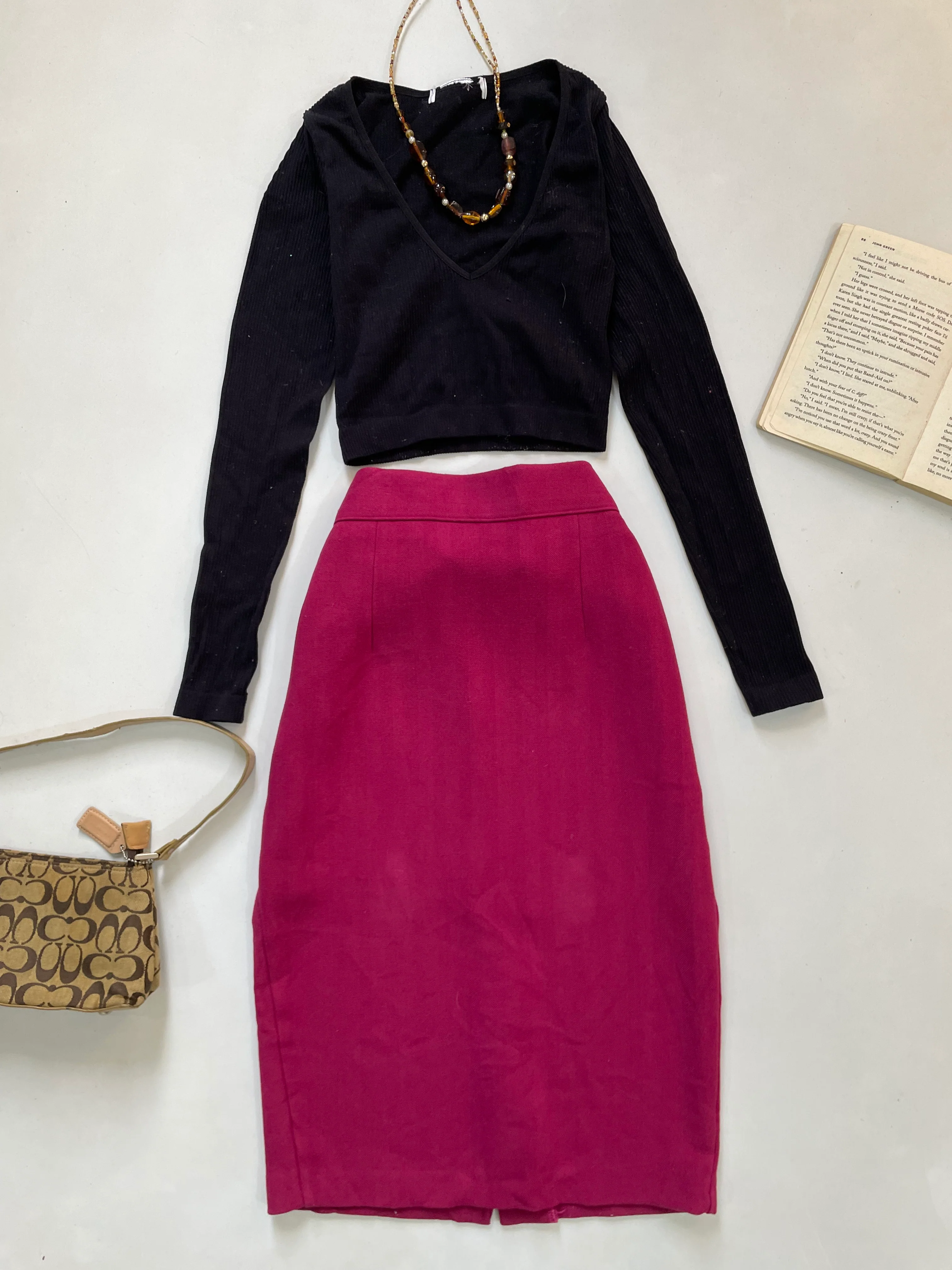 Adele Vintage Warm Tweed Skirt-Waist 28