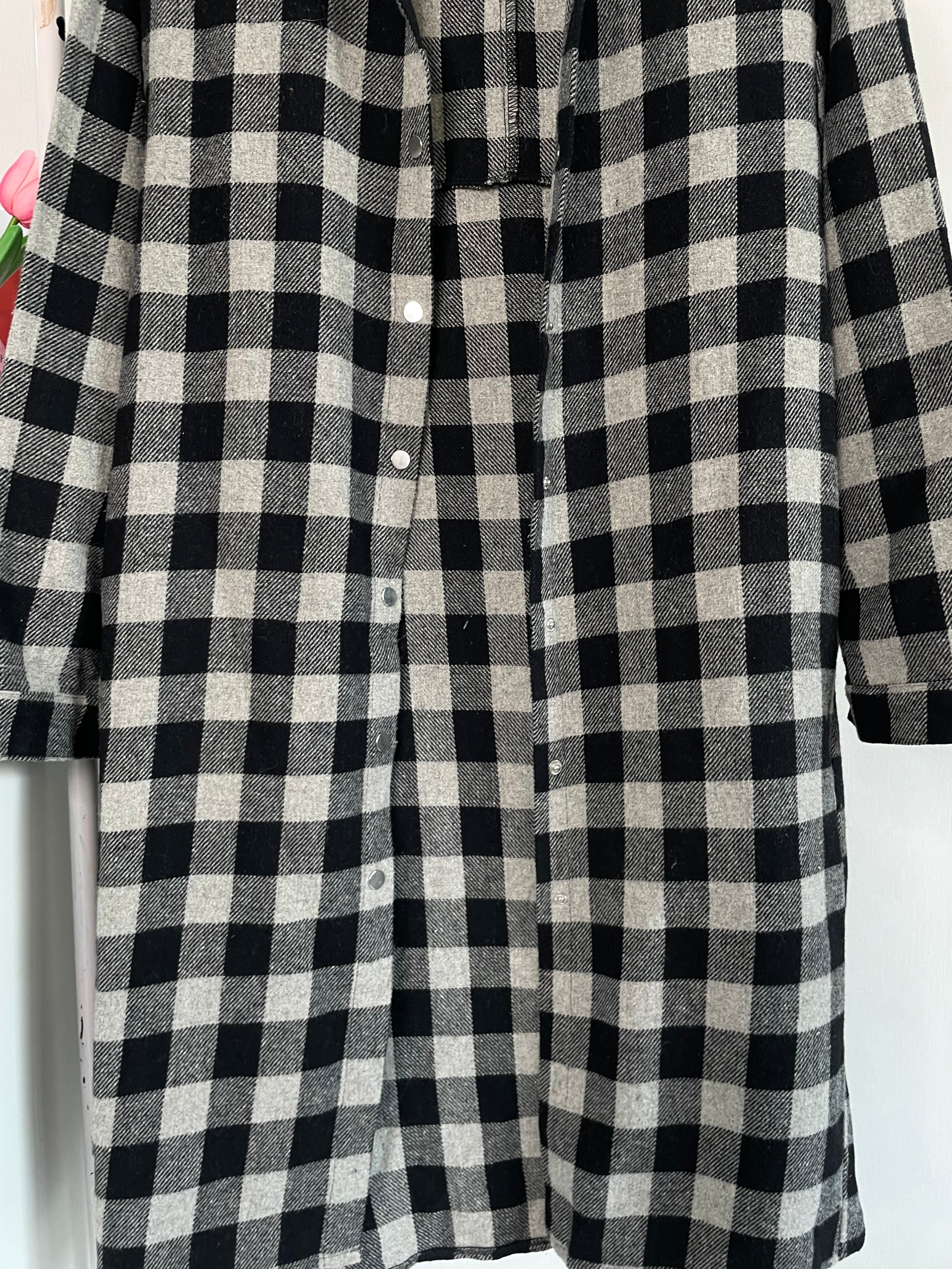 Jessi Grey & Black Warm Shacket - Bust 40 - Image 3