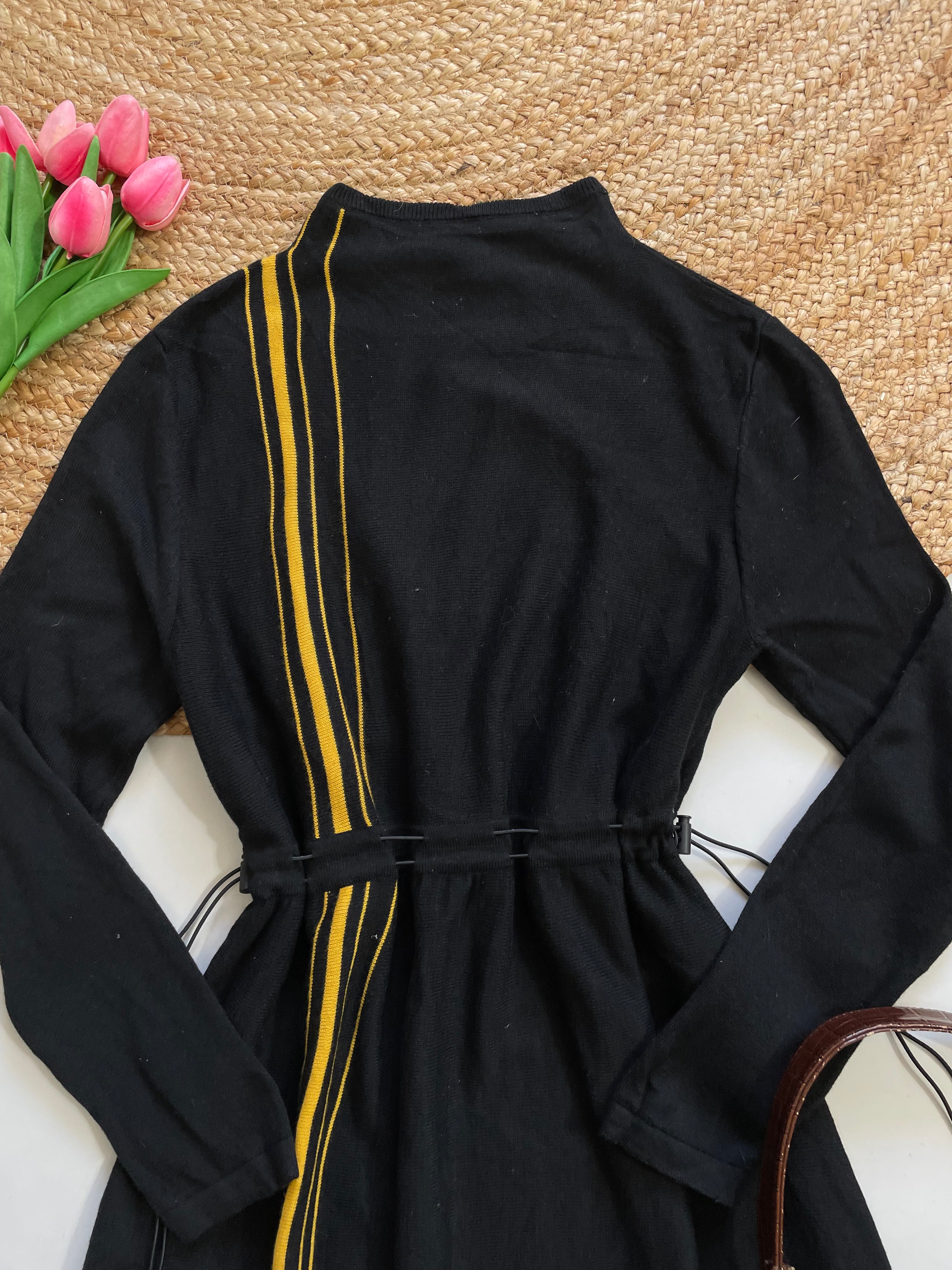 Black Waist Drawstrings Warm Winter Dress - Bust 34 to 36 - Image 2